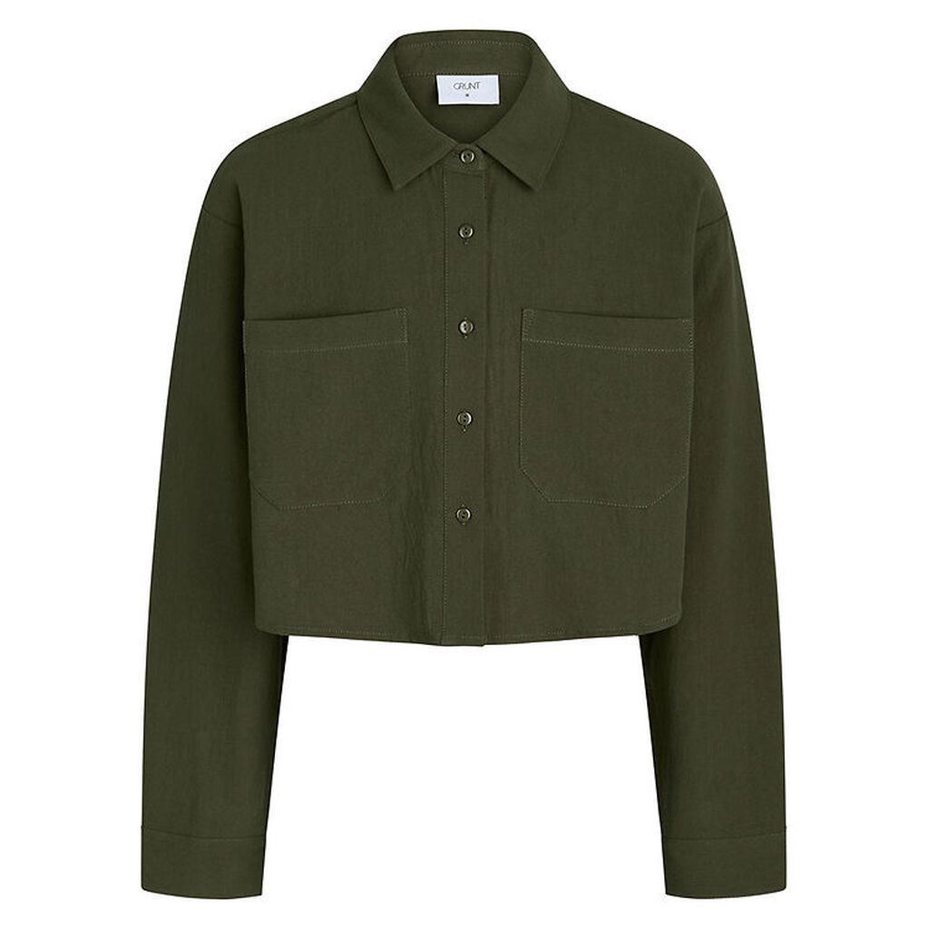 Grunt Skjorte - Cropped - Laros - Armygrøn