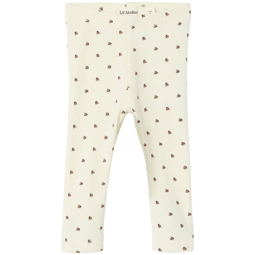 Lil Atelier Leggings - Ladybug - Slim Rib - NbnLago - Turtledove