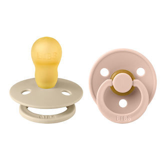 BIBS Colour Sutter - 2-pak - Str. 3 - Rund - Vanilla/Blush