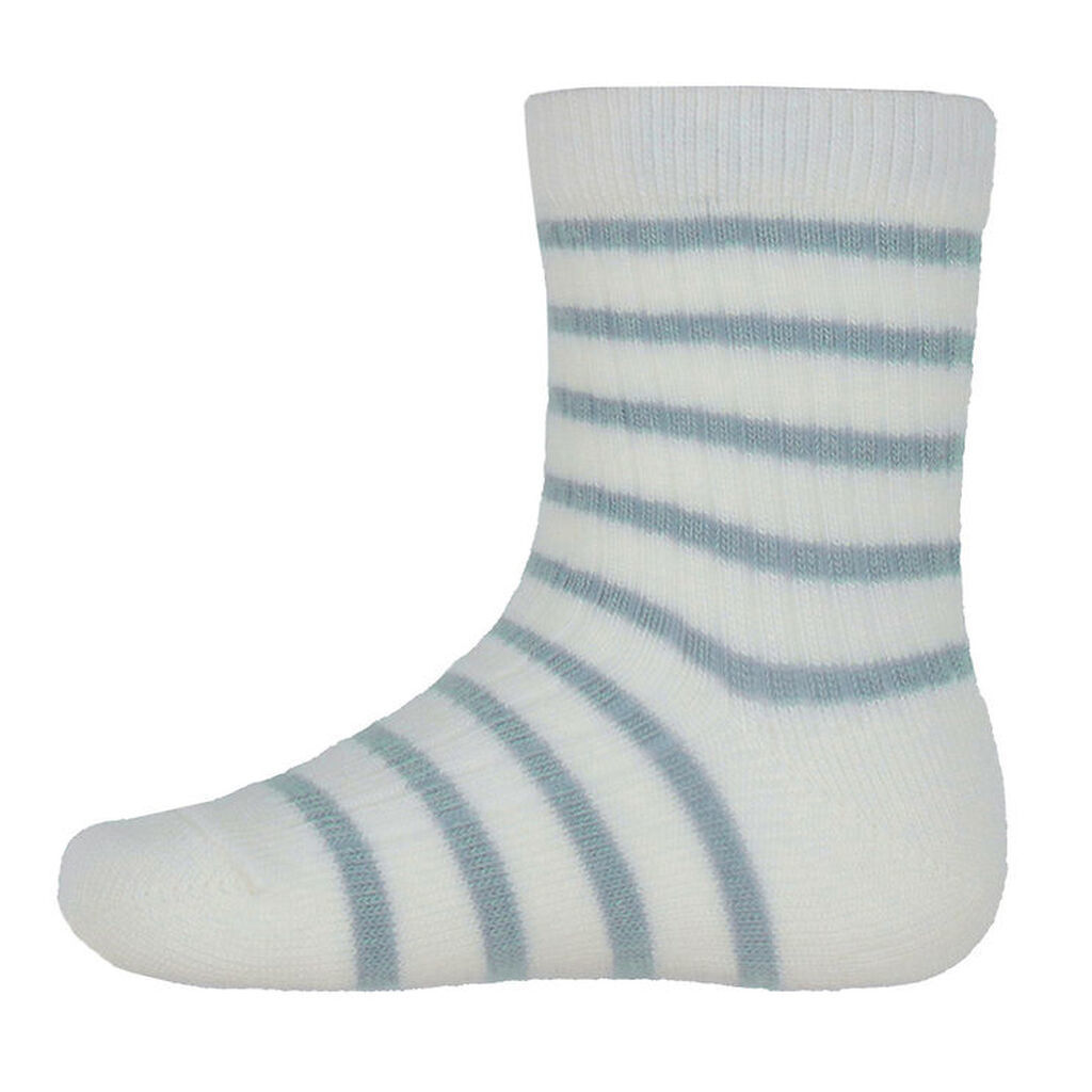MP Strømper - Bambus - Kallie - Dusty Blue m. Striber