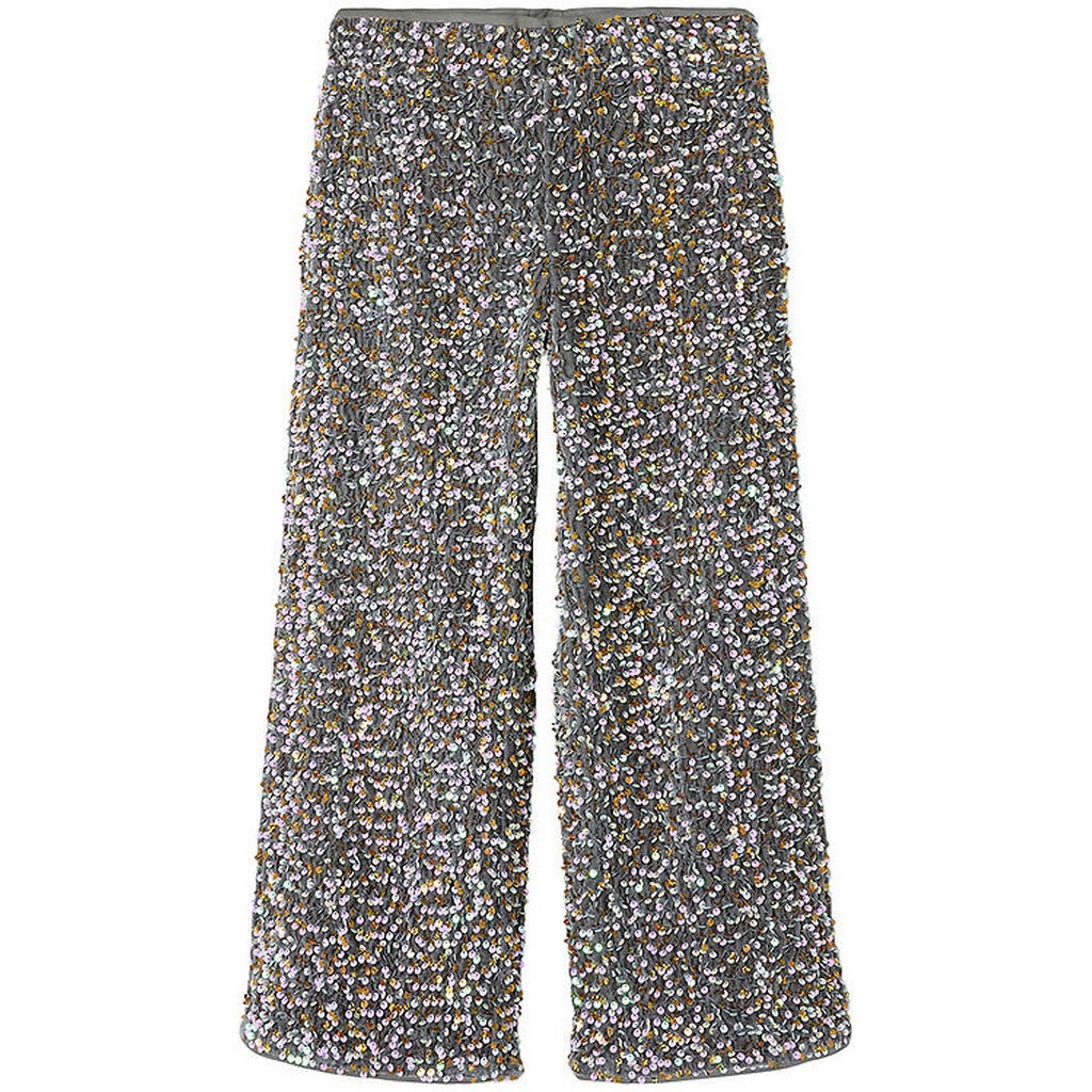 Name It Bukser - NkfRunica - Granite Grey/Gold and White