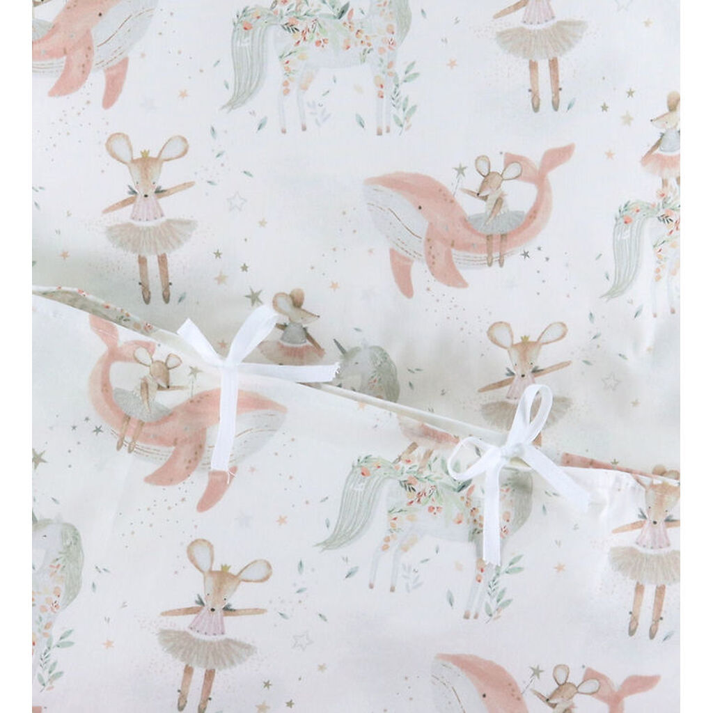 Nørgaard Madsens Sengetøj - Baby - Hvid m. Ballet Mus
