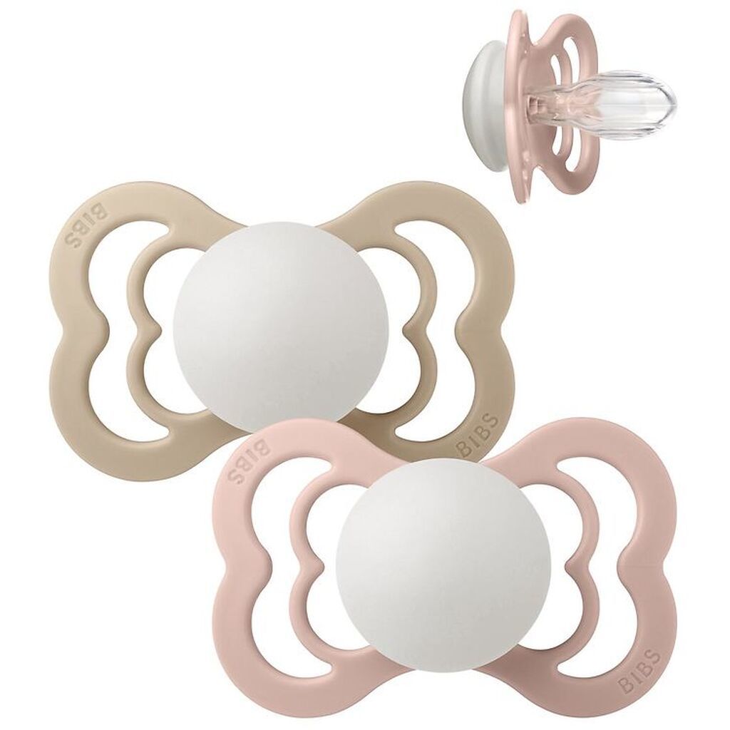 BIBS Supreme Natsutter - Str. 2 - 2-pak - Symmetrisk - Blush/V