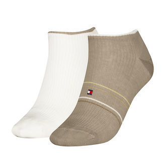 Tommy Hilfiger Ankelstrømper - 2-pak - Sand/Hvid