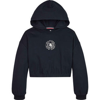 Tommy Hilfiger Hættetrøje - Viskose - Crest Logo - Desert Sky