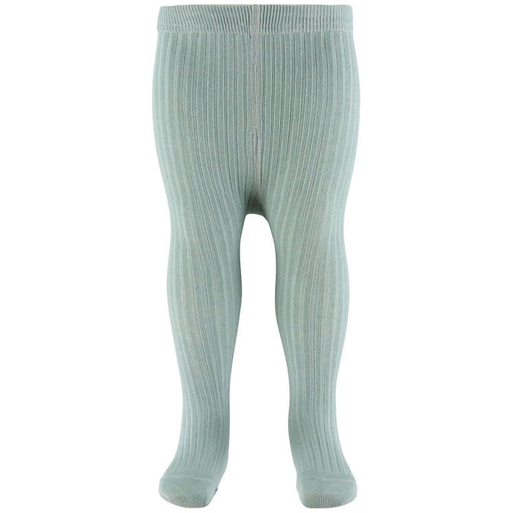 Melton Strømpebukser - Rib - Støvet Grøn