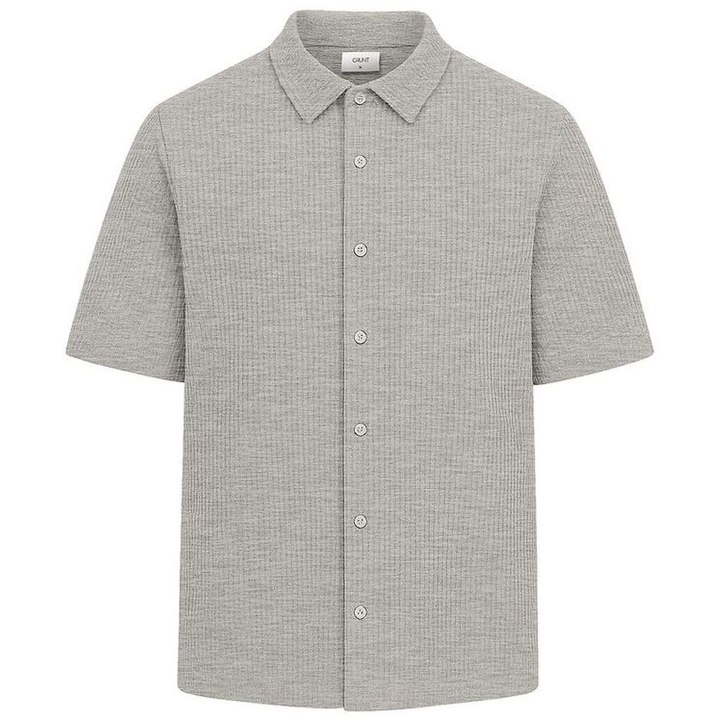 Grunt Skjorte - Vaflet - GRAlfred - Light Grey Melange