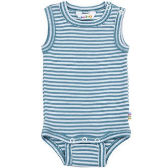 Joha Body u/æ - Rib - Uld/Silke - Off White/Blå