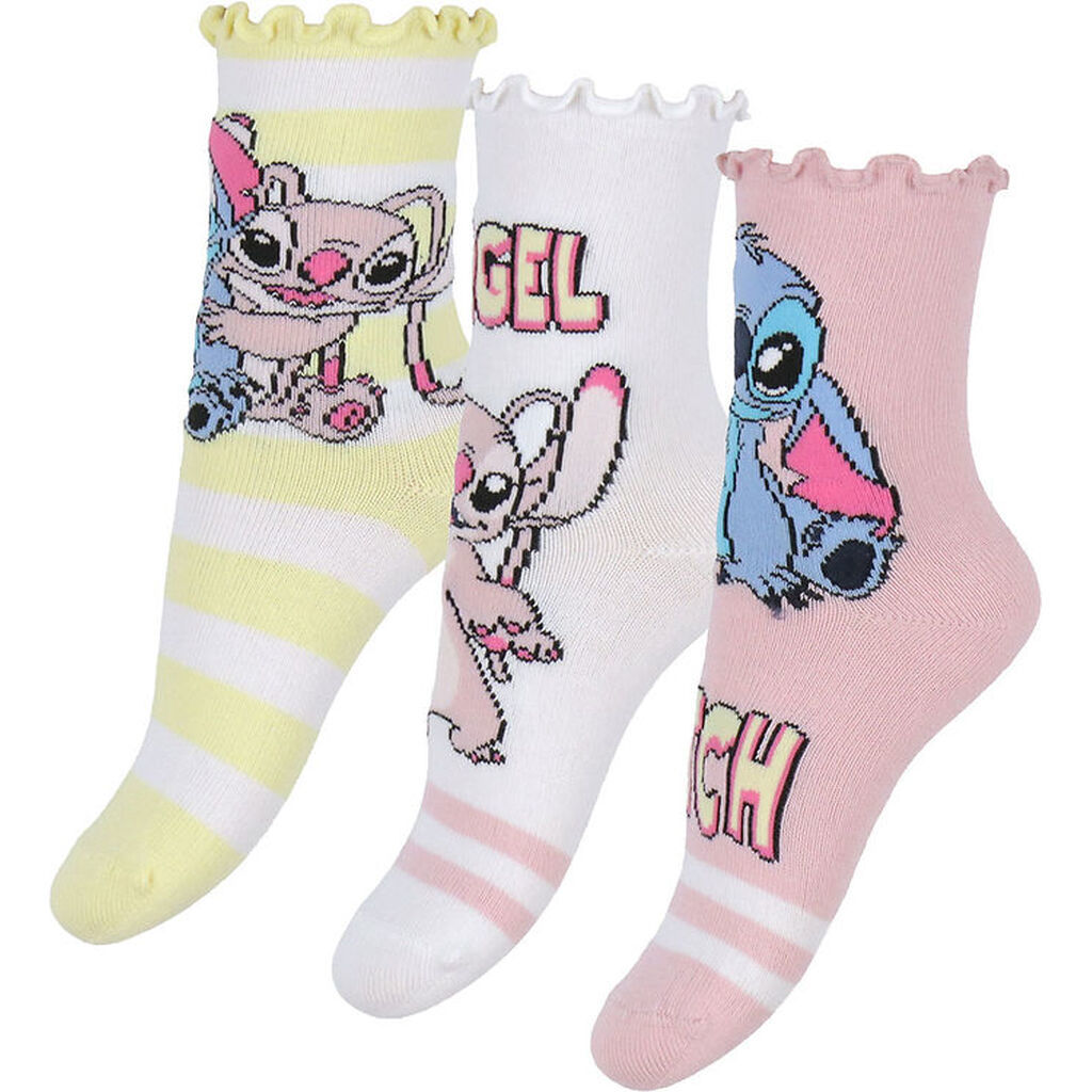 Name It Strømper - 3-Pak - NmfSara - Stitch/Angel - Cameo Pink/L