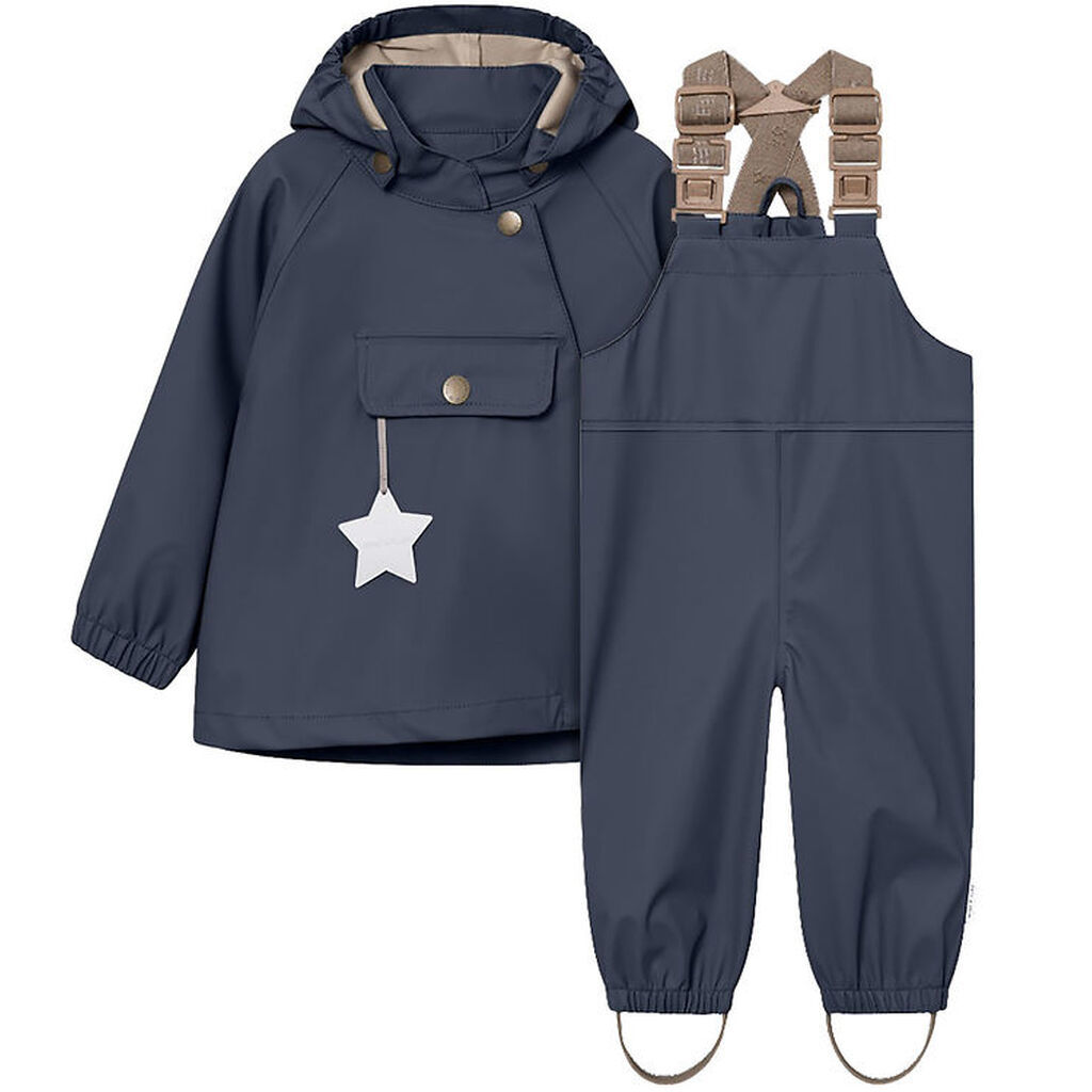 Mini A Ture Regntøj m. Seler - PU - MatWainis - Ombre Blue