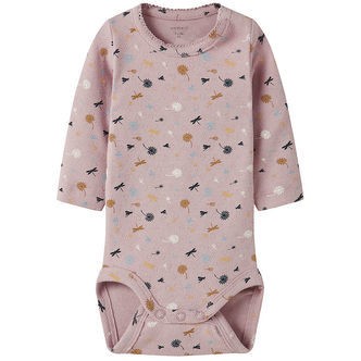 Name It Body l/æ - NbfKoral - Burnished Lilac m. Hulmønster