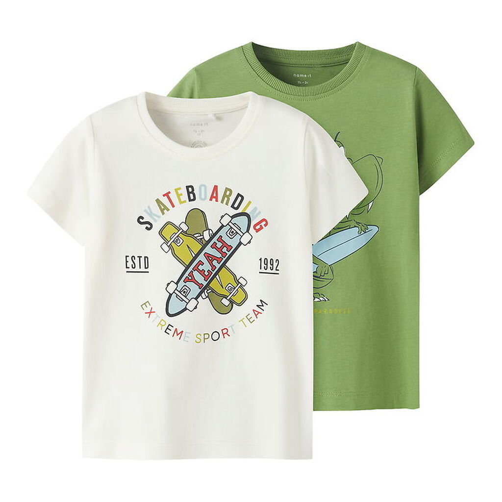 Name It T-shirt - NmmKarlton - 2-pak - Coconut Milk