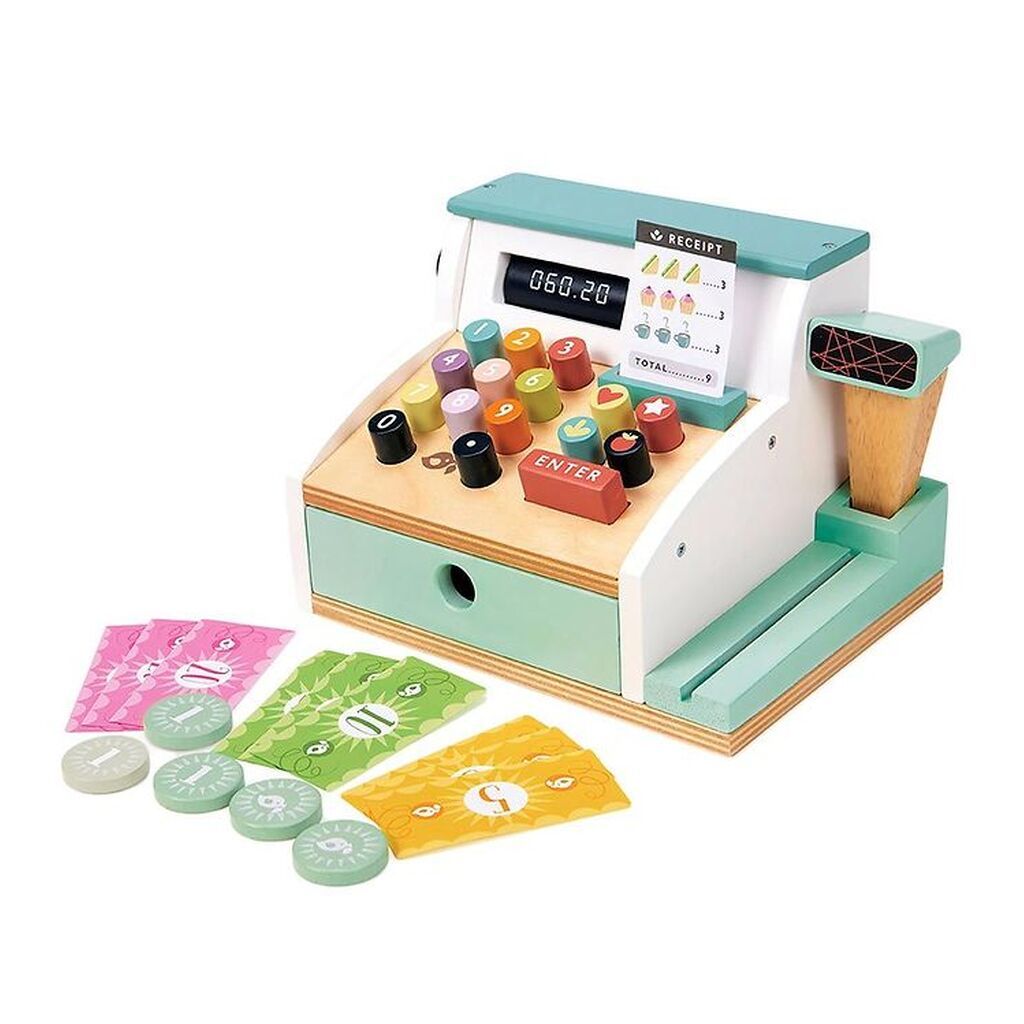 Tender Leaf Trælegetøj - Kasseapparat - 22 Dele - Hvid