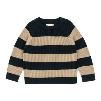 Konges Sløjd Bluse - Uld - Rib - Strik - Vitum - Blue Stripe