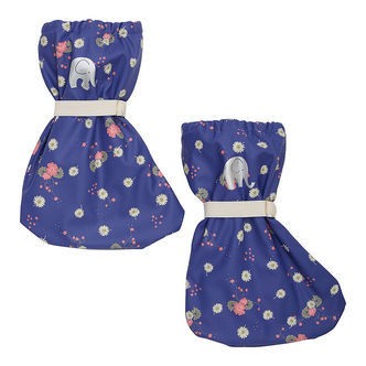 CeLaVi Overtrækssko m. Fleece - PU - Skipper Blue m. Blomster