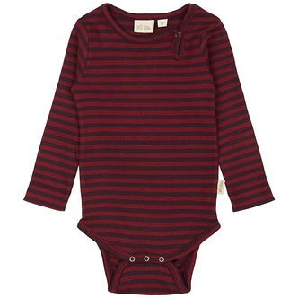 Petit Piao Body l/æ - Rib - Modal - Dark Grape/Biking Red