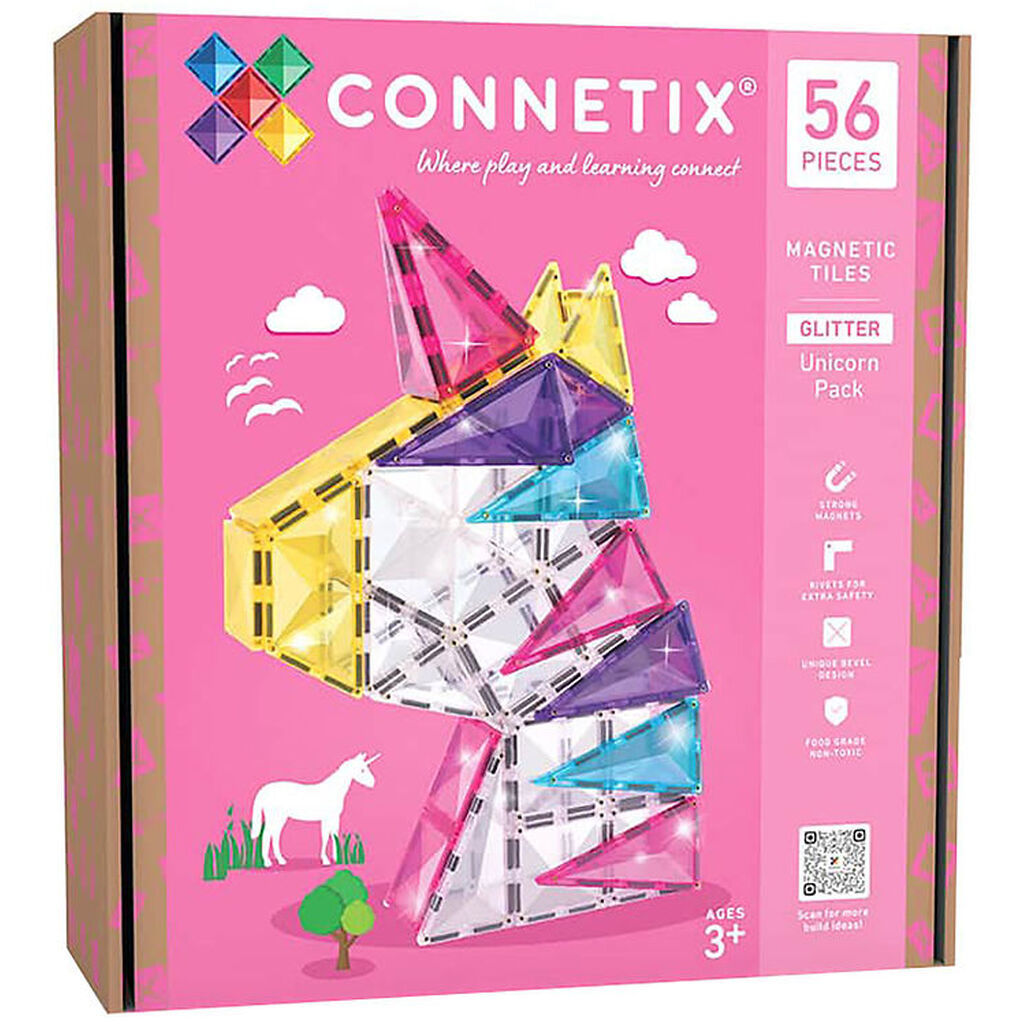 Connetix Magnetsæt - 56 Dele - Glitter Unicorn Pack