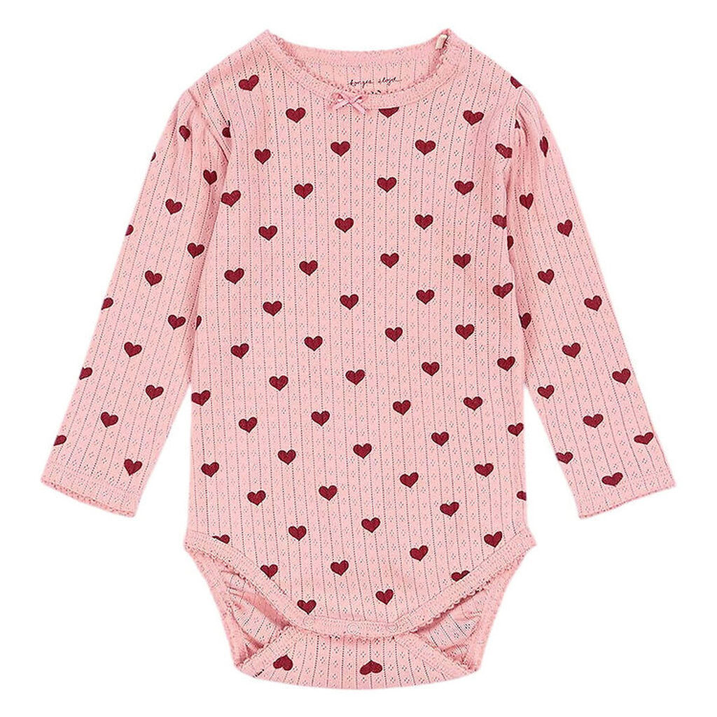 Konges Sløjd Body l/æ - Minnie - Amour Rouge m. Hulmønster