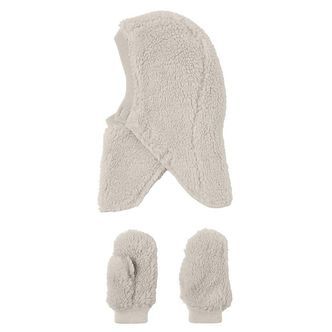 Name It Sæt - Elefanthue/Luffer - 2-lags - NmfMarla Teddy - Moon