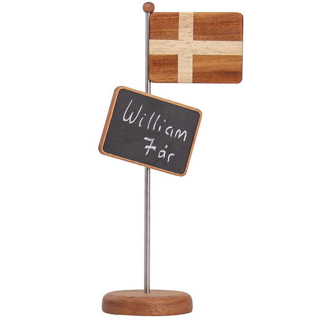 FableWood Magnetisk Bordflag m. Tavle - H. 30 cm - Natur/Stål