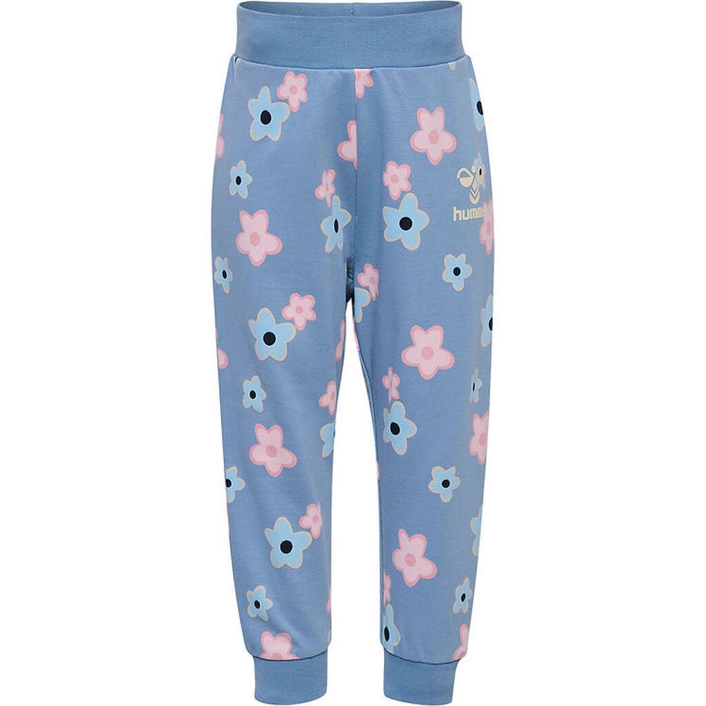 Hummel Sweatpants - hmlRinna - Faded Denim m. Blomster