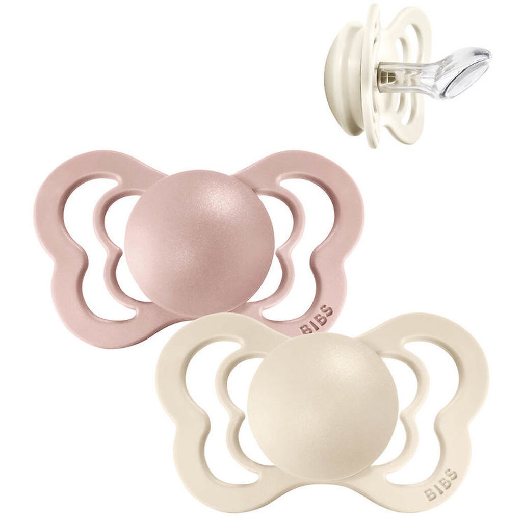 BIBS Couture Sutter - Str. 2 - 2-pak - Anatomisk - Ivory/Blush