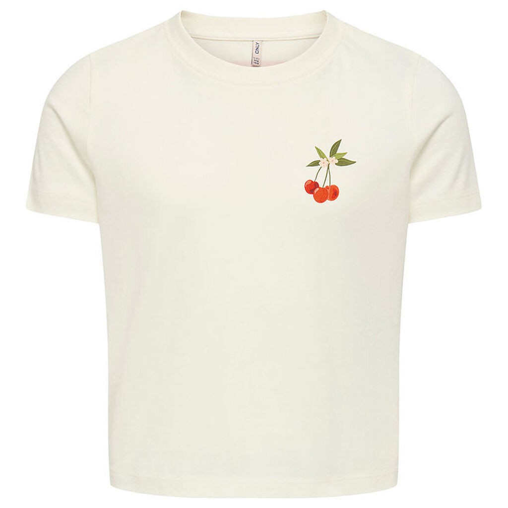 Kids Only T-shirt - KogAnnbel Sun Life - Cloud Dancer/Cherry