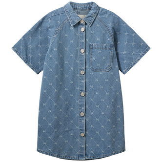 Sofie Schnoor Kjole - Maya - Denim Blue m. Harlequinmønster