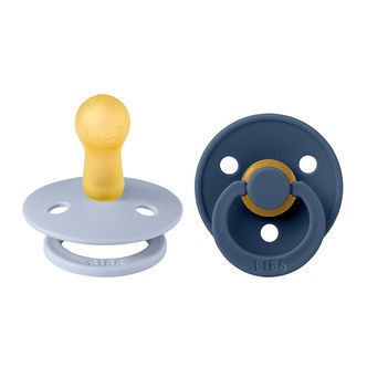BIBS Colour Sutter - 2-pak - Str. 2 - Rund - Dusty Blue/Steel Bl