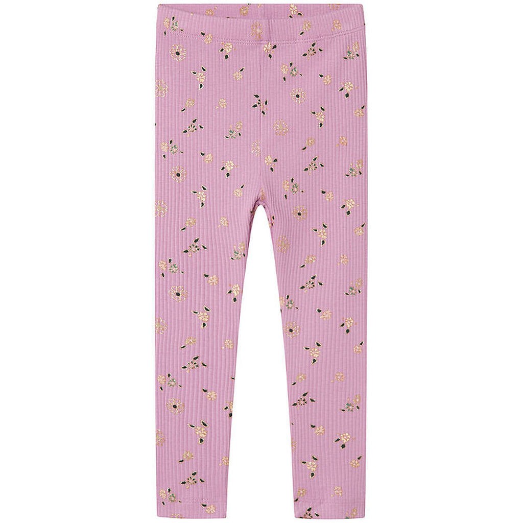 Name It Leggings - Rib - NmfPosana - Smokey Grape m. Glimmer