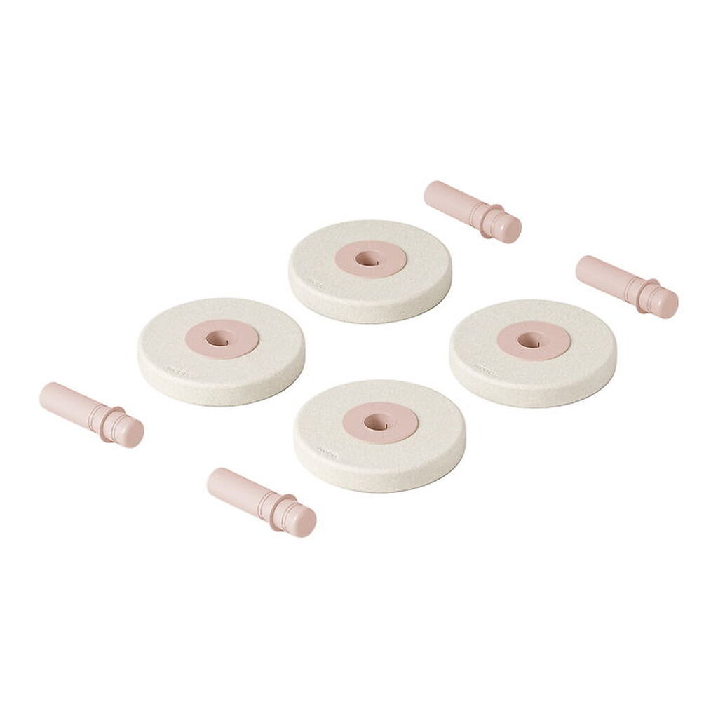 MODU 4x Foam Wheels - 4-pak - Ø18 cm - Sand Grey/Soft Rose