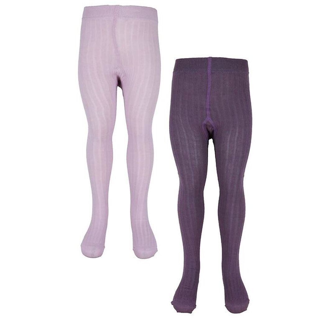 Minymo Strømpebukser - 2-Pak - Rib - Very Grape