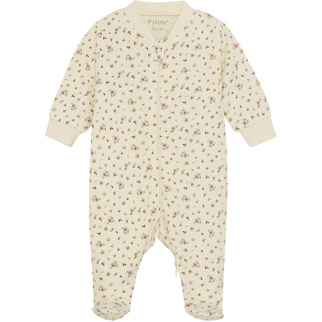 Fixoni Natdragt m/f - Shadow Gray m. Blomster