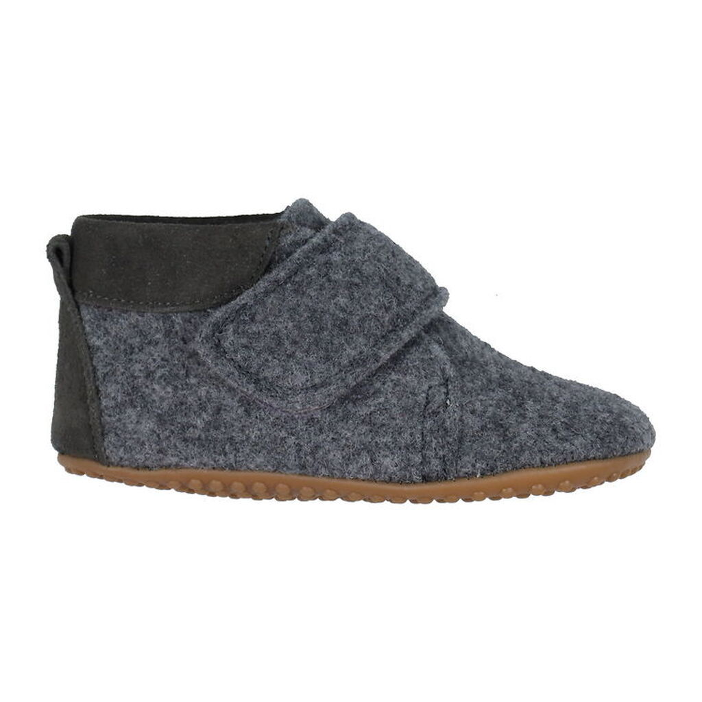 Pom Pom Hjemmesko - Uld - Mørkegråmeleret