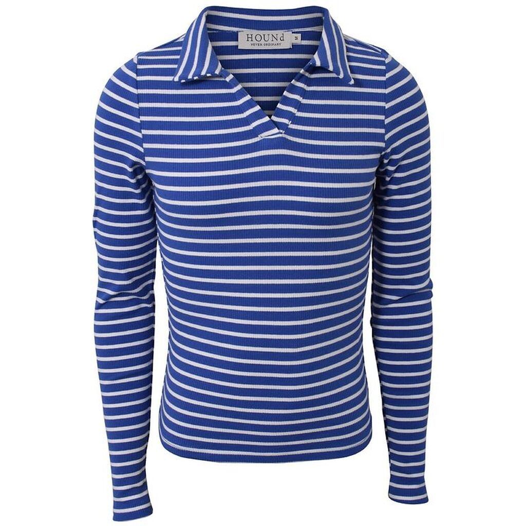 Hound Bluse - Rib Striped - Blå/Hvid