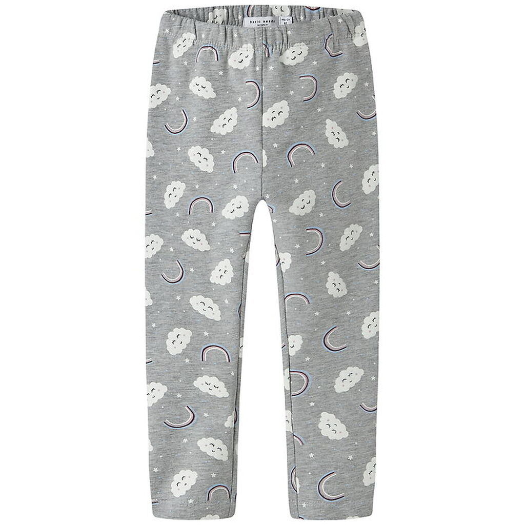 Name It Leggins - NmfDavina - AOP - Grey Melange/Rainbow Clouds