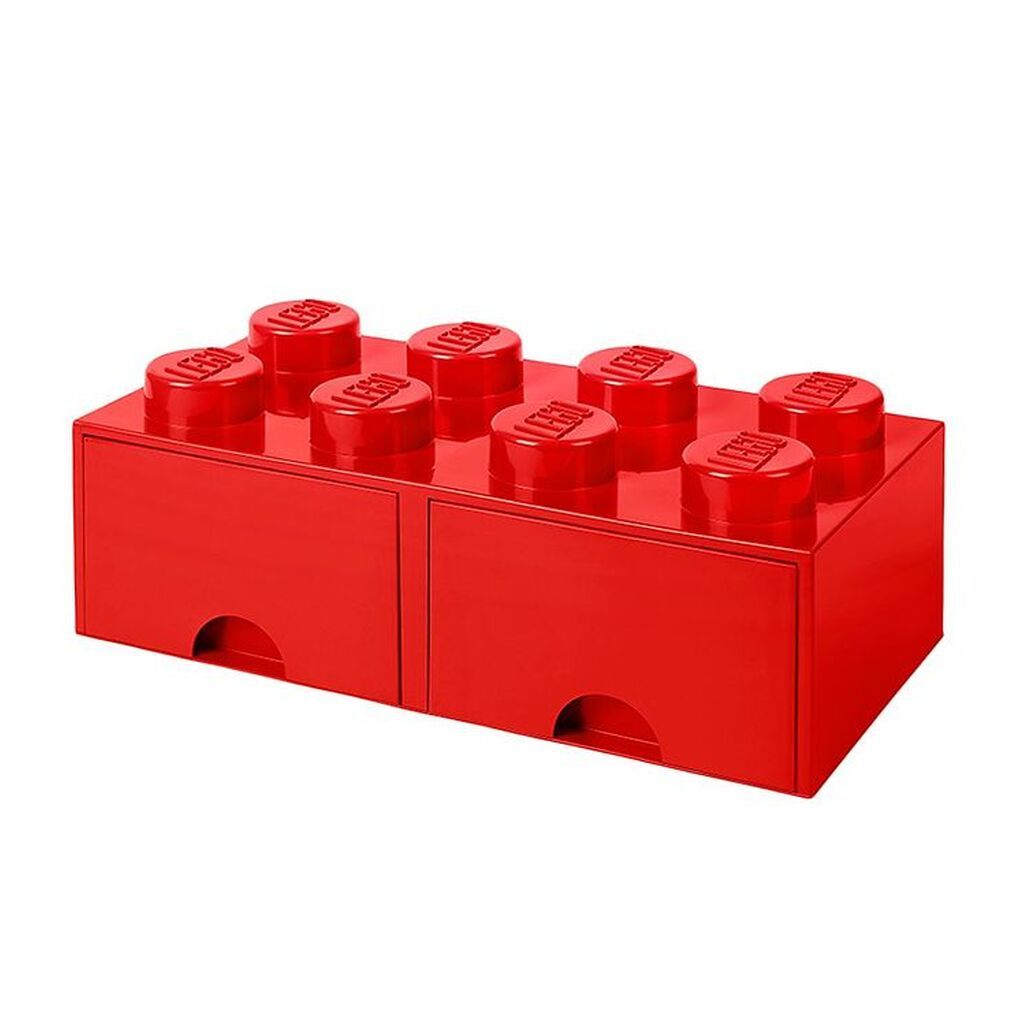 LEGOÂ® Storage Opbevaringsskuffe - 8 Knopper - 50x25x18 - Rød