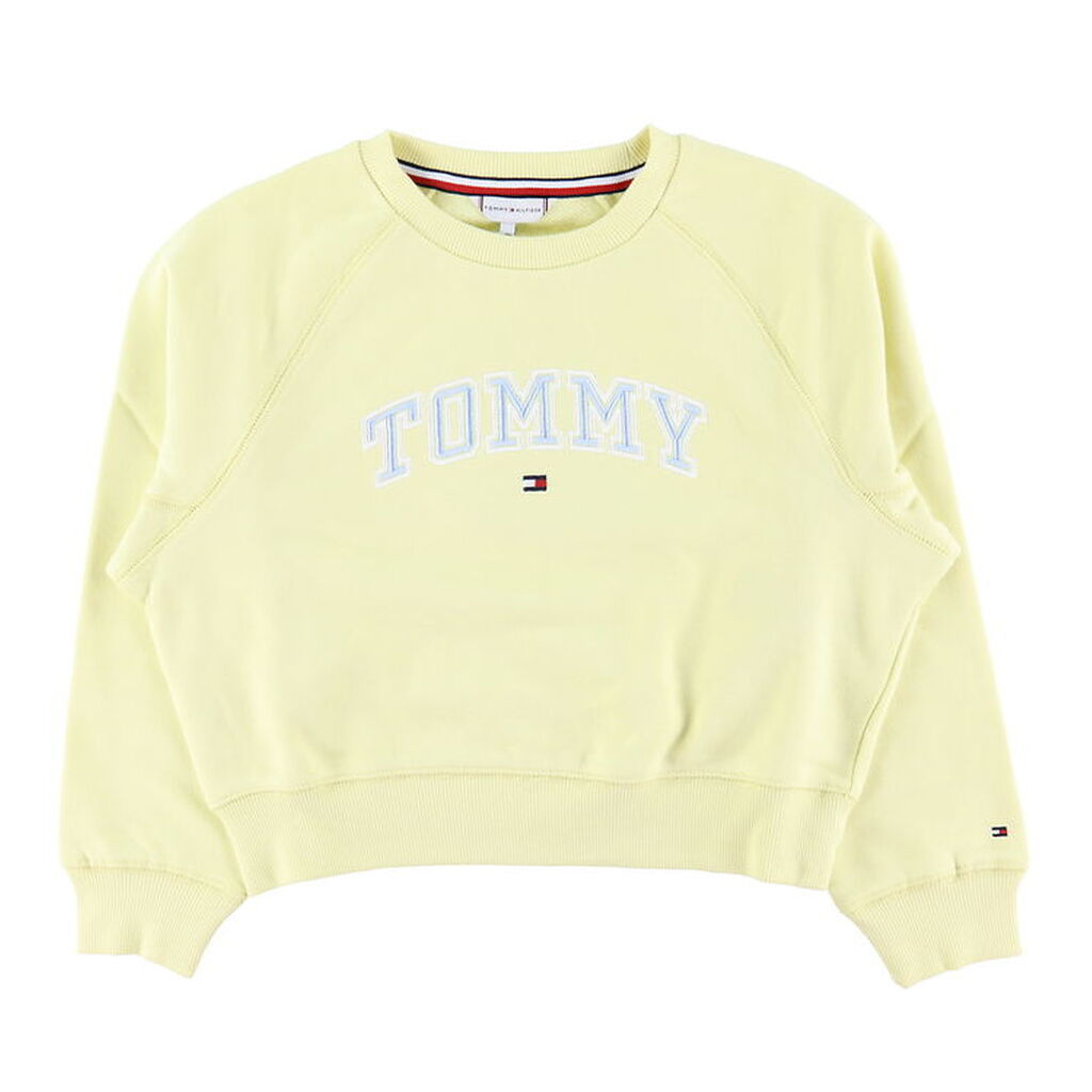 Tommy Hilfiger Sweatshirt - Lemon Zest m. Lyseblå
