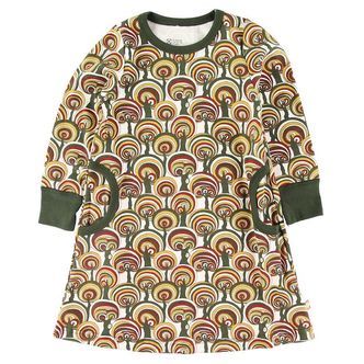 Katvig Kjole - Armygrøn m. Træer