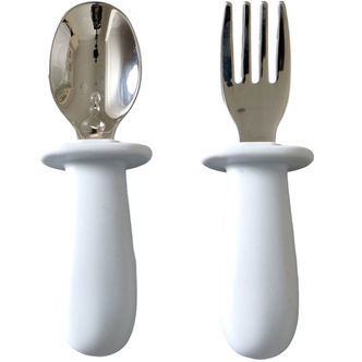 Jack o Juno Børnebestik - Silikone/Rustfrit Stål - Glacier Grey