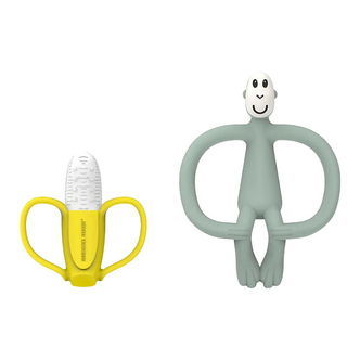 Matchstick Monkey Bideringe - 2-pak - Banana & Monkey - Grøn