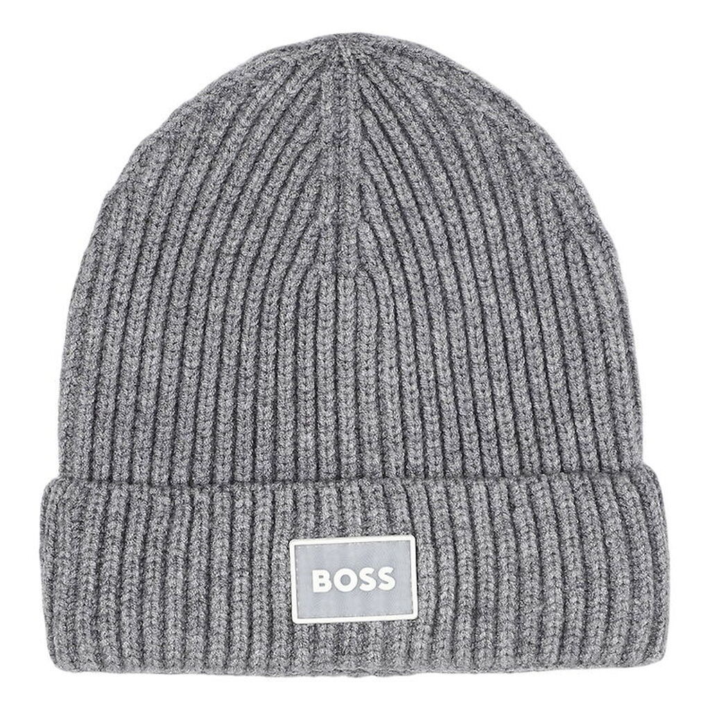 BOSS Hue - Strik - Gråmeleret