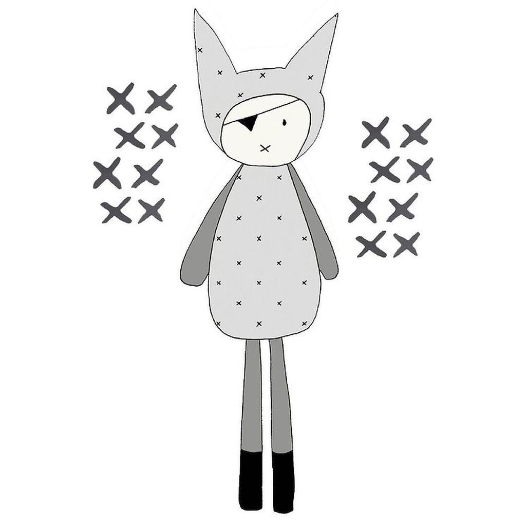 Fabelab Wallsticker - Dreamy Friend Pirate - Grå m. Pirat