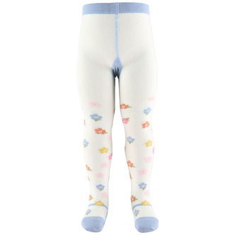 Hust and Claire Strømpebukser - HCFrankie - Ivory m. Blomster