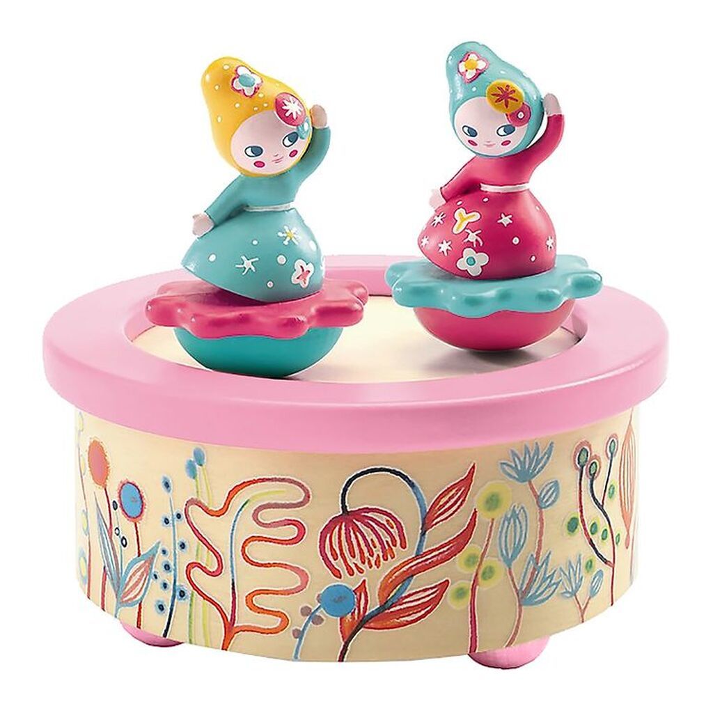 Djeco Spilledåse - 12 cm - Træ - Blomster