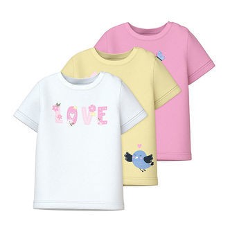 Name It T-shirt - 3 Pack - NbfVubie - Pink Frosting/Pastel Yell