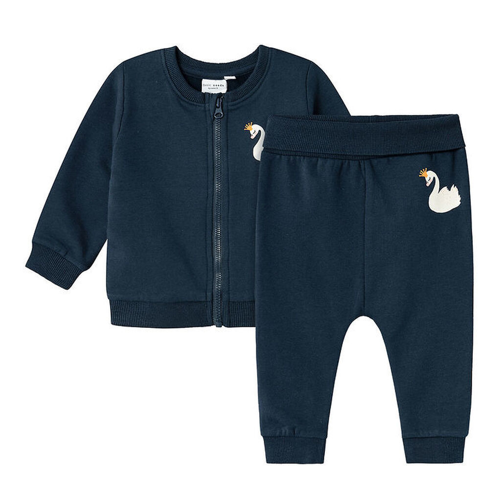 Name It Sæt- NbfVrille - Dark Sapphire m. Svaner