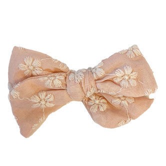 By Stær Hårspænde m. Sløjfe - Blanca - 9x6 cm - Lyserød m. Hvid