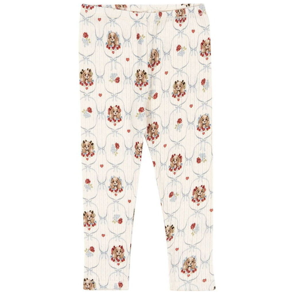 Konges Sløjd Leggings - Rib - Minnie - Puppy m. Hulmønster