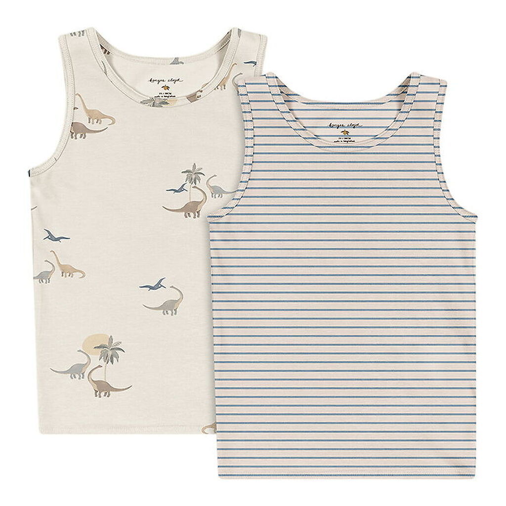 Konges Sløjd Undertrøjer - 2-pak - Gots - Kubi/Stripe Bluie